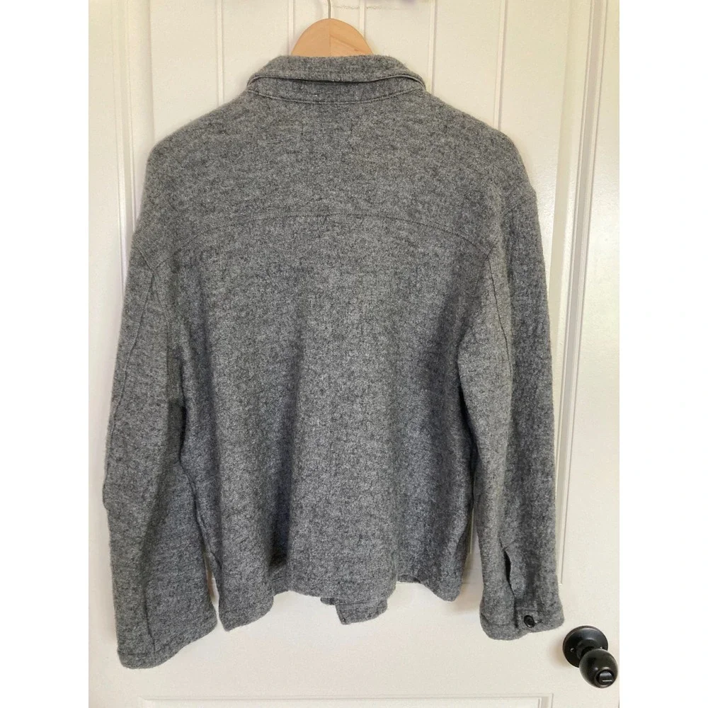 Banana Republic Mens Large Grey Heather Boucle Shirt Jacket Shacket 815253-01